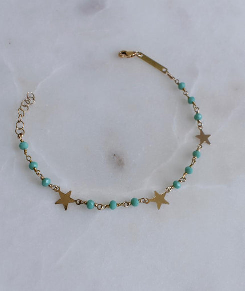 Amazonite Three Star Multi Wrap Bracelet